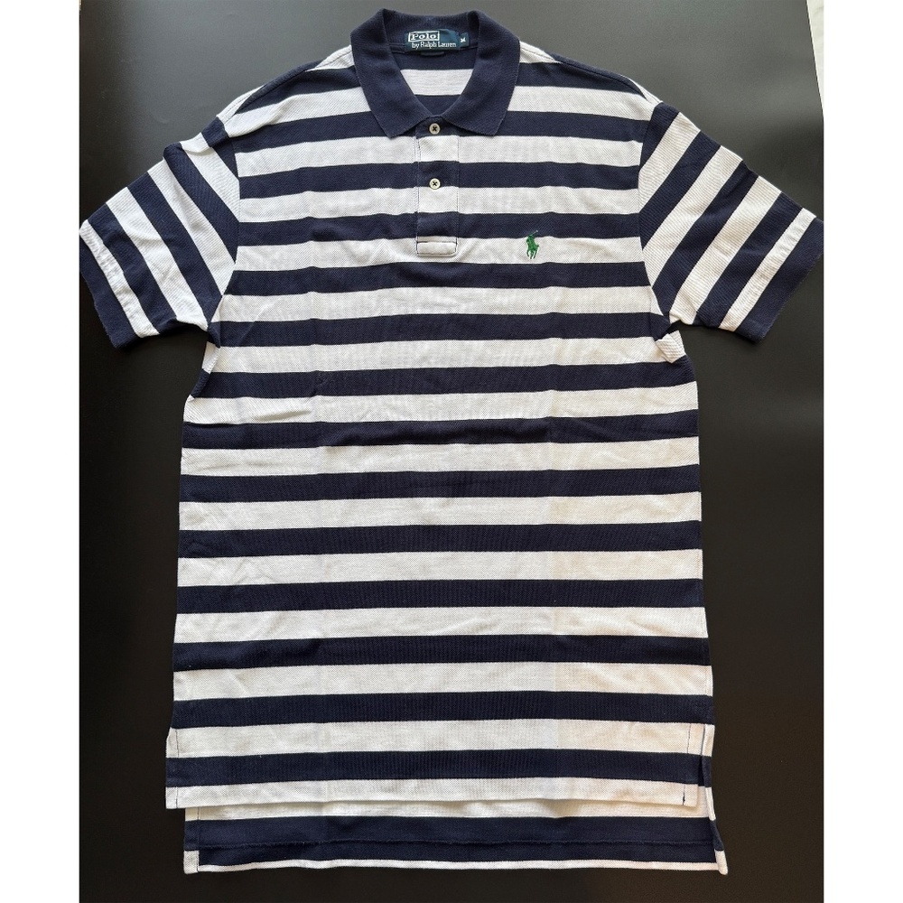 POLO Ralph‎ Lauren Polo Shirt Mens Medium Striped Short Sleeve Cotton